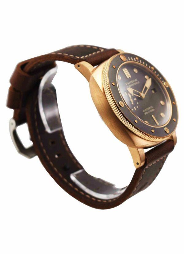 panerai luminor submersible 1950 bronzo pam968 vsf bronze brown dial p9010 v2 free strap watch 4345 f8u2k