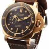 panerai luminor submersible 1950 bronzo pam968 vsf bronze brown dial p9010 v2 free strap watch 9600 iljej