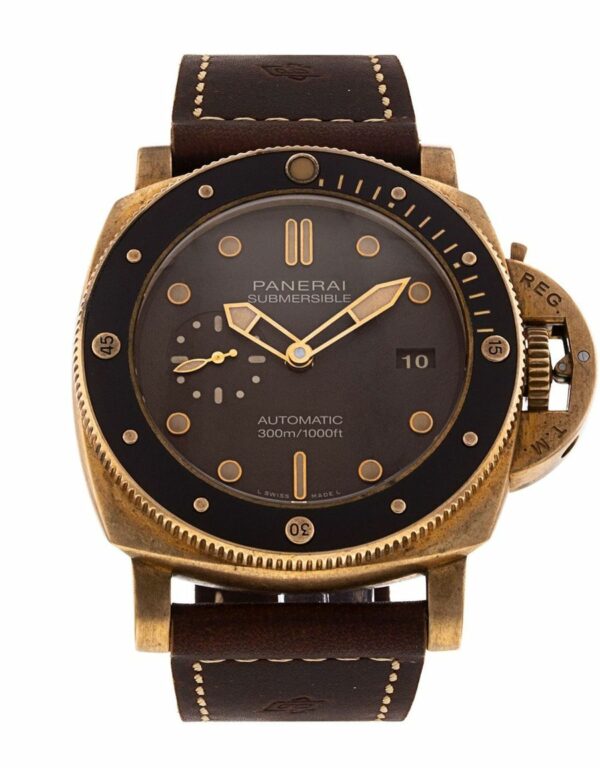 panerai luminor submersible 1950 v bronzo pam968 zf bronze brown dial p9010 watch 5218 ete4h