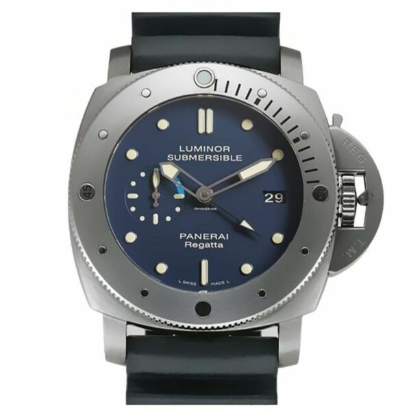panerai luminor submersible gmt regatta pam371 zf titanium black dial p9001 watch 1938 mxftt 1