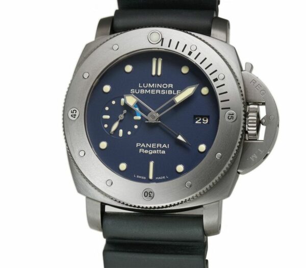 panerai luminor submersible gmt regatta pam371 zf titanium black dial p9001 watch 6085 djn2z