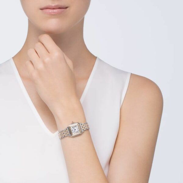 panthre de cartier watch small model quartz movement yellow gold steel w2pn0006 6773 vvpcc