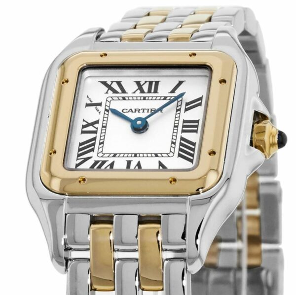 panthre de cartier watch small model quartz movement yellow gold steel w2pn0006 8024 o1zpt