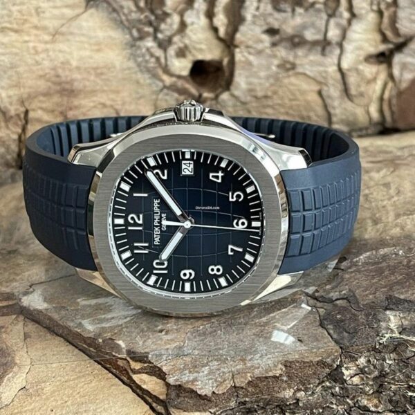patek philippe aquanaut blue dial 18k white gold mens watch 5168g 001 1342 mhlyf