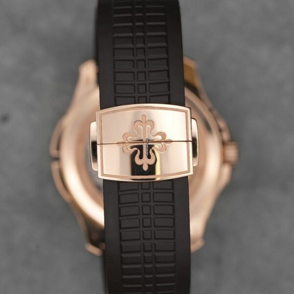 patek philippe aquanaut brown embossed arabic dial rose gold composite mens watch 5164r 001 3745 uwoyq
