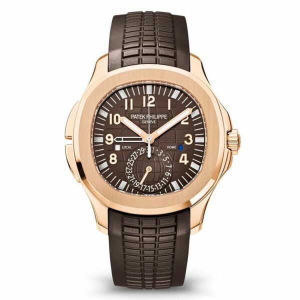 patek philippe aquanaut brown embossed arabic dial rose gold composite mens watch 5164r 001 5078 cjujk 1