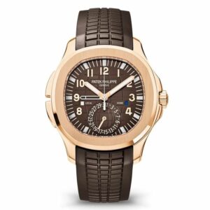 patek philippe aquanaut brown embossed arabic dial rose gold composite mens watch 5164r 001 5078 cjujk