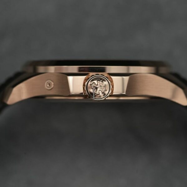 patek philippe aquanaut brown embossed arabic dial rose gold composite mens watch 5164r 001 6436 fx0kp