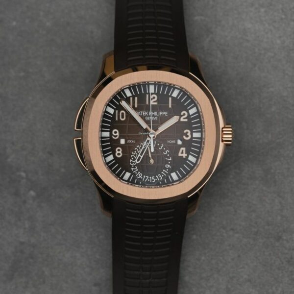 patek philippe aquanaut brown embossed arabic dial rose gold composite mens watch 5164r 001 8594 irbda