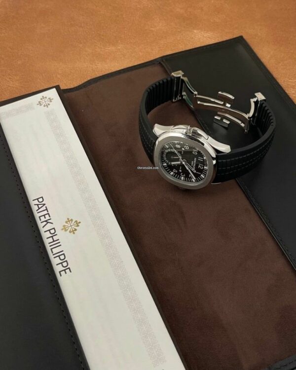 patek philippe aquanaut dual time black dial automatic mens watch 5164a 001 1696 p3jw6