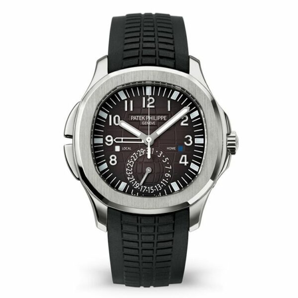 patek philippe aquanaut dual time black dial automatic mens watch 5164a 001 6913 h4kcf