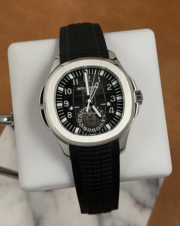 patek philippe aquanaut dual time black dial automatic mens watch 5164a 001 9494 ueuev