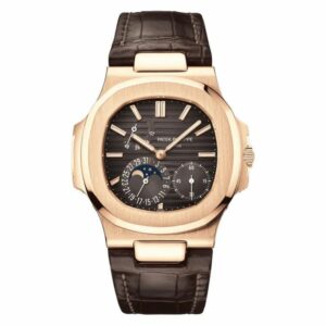 patek philippe nautilus 5712 moonphase rose gold black dial watch 2474 yr9sg