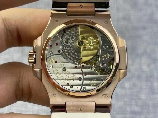 patek philippe nautilus 5712 moonphase rose gold black dial watch 7830 vm4wp