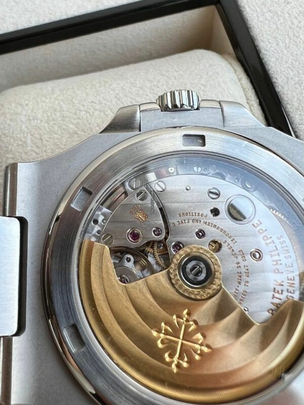patek philippe nautilus blue dial stainless steel mens watch 57111a 010 5989 myhpi