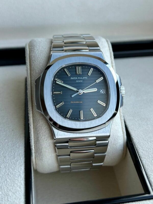 patek philippe nautilus blue dial stainless steel mens watch 57111a 010 6029 fnxgd