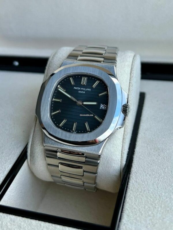 patek philippe nautilus blue dial stainless steel mens watch 57111a 010 6677 vydpo