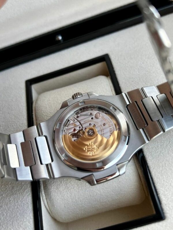 patek philippe nautilus blue dial stainless steel mens watch 57111a 010 8432 q58mr