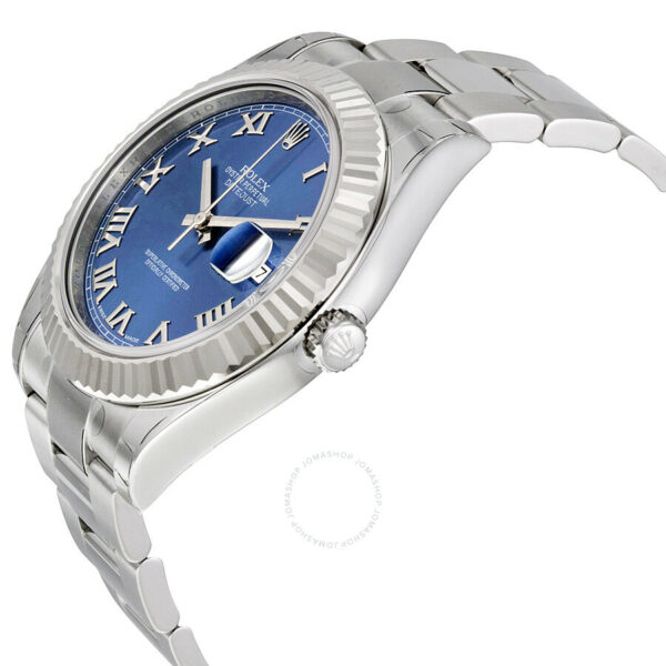 pre owned rolex datejust ii automatic blue dial stainless steel oyster bracelet mens watch 116334blro 9630 shxv4