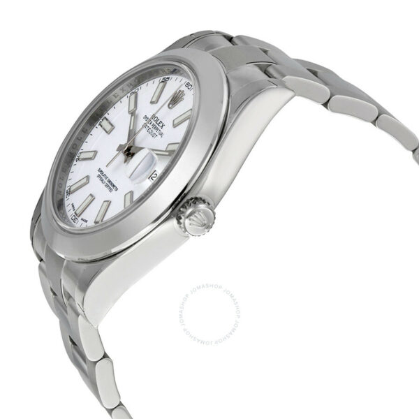 pre owned rolex datejust ii white dial stainless steel oyster bracelet automatic mens watch 116300wso 1052 3pamm