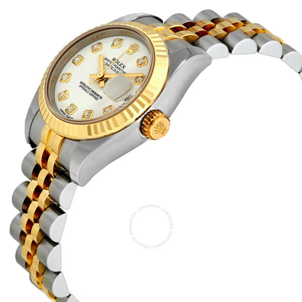 pre owned rolex lady datejust 26 automatic chronometer diamond white dial ladies watch 179173wdj 4202 une3x