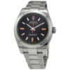 Rolex Milgauss Black Dial Domed Bezel Green Crystal Oyster Bracelet Watch 116400V