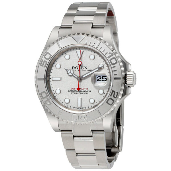 Rolex Yacht-Master 40 Platinum Dial Stainless Steel Oyster Bracelet Automatic Men’s Watch 116622PLSO