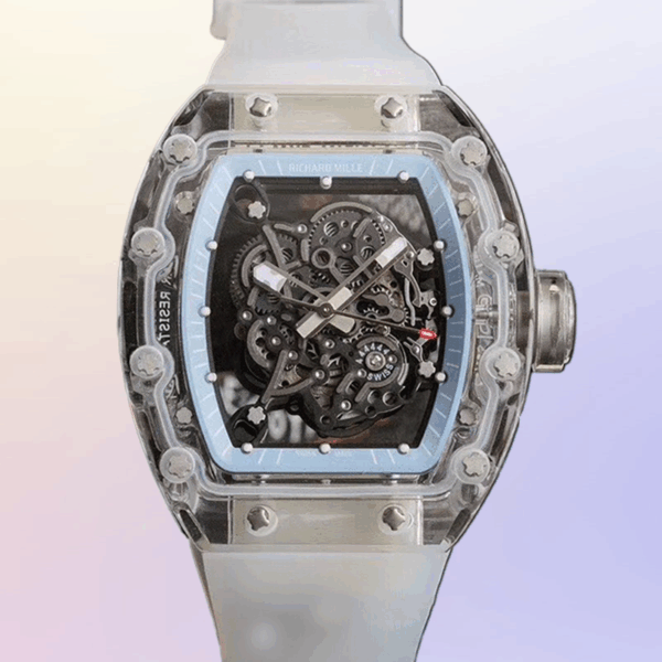 richard mille rm 055 023 blue white rubber band automatic men watch 1896 fsg0d