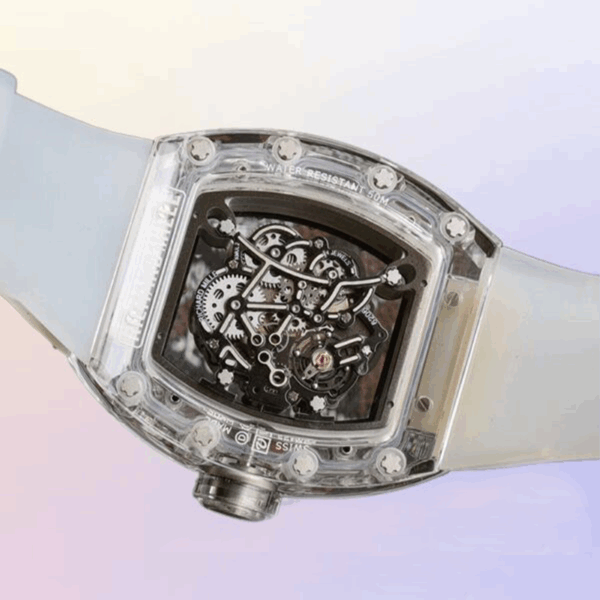richard mille rm 055 023 blue white rubber band automatic men watch 2400 3frim