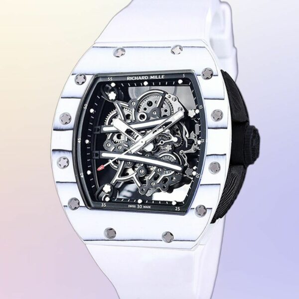 richard mille rm 61 01 tourbillon white band watch 7344 cil9s