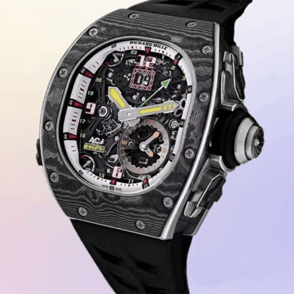 richard mille rm 62 01 automatic men watch black rubber band carbon fiber 3957 x5l2h