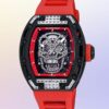 richard mille rm052 around 50 42mm men rm052 001 diamonds skull dial black red watch 1942 mmiyk
