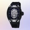 richard mille rm052 around 50 42mm men rm052 001 diamonds skull dial black red watch 6882 tlibj