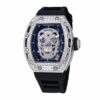 richard mille rm052 around 50 42mm men rm052 001 silver tone diamonds skull dial black blue watch 2303 bpncv