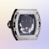 richard mille rm052 around 50 42mm men rm052 001 silver tone diamonds skull dial black blue watch 3515 n31vr