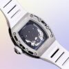 richard mille rm052 around 50 42mm men rm052 001 silver tone diamonds skull dial white watch 5348 wiujg