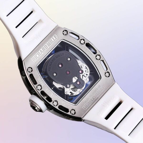 richard mille rm052 around 50 42mm men rm052 001 silver tone diamonds skull dial white watch 5348 wiujg