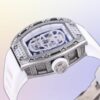 richard mille rm052 around 50 42mm men rm052 001 silver tone diamonds skull dial white watch 8716 ouawf