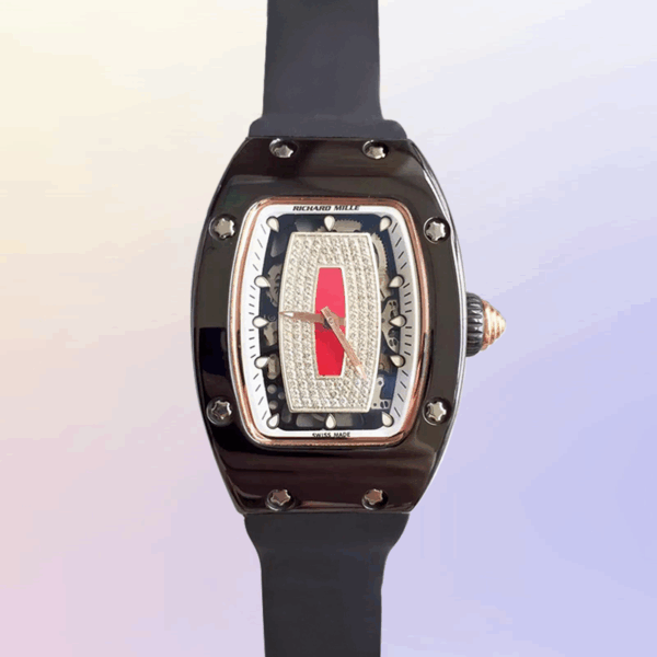 richard mille rm07 01 around 31 45mm ladies rm07 01 002 automatic red with diamonds dial watch 2618 yjndy