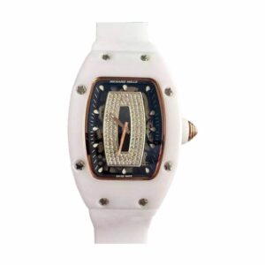 richard mille rm07 ladies ceramic black 26 diamonds dial white strap watch 5324 6vysd