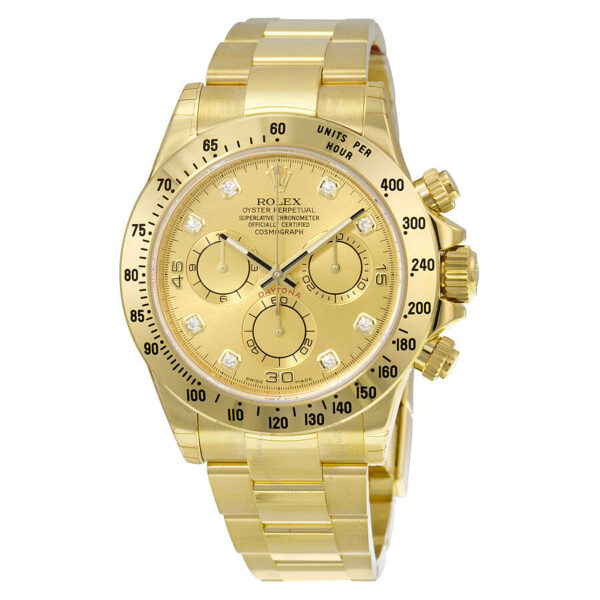 Rolex Cosmograph Daytona Champagne Dial 18K Yellow Gold Oyster Bracelet Men’s Watch 116528CDO - Image 2