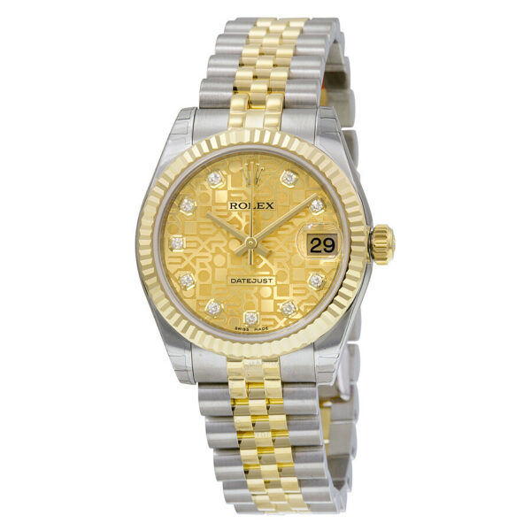Rolex Datejust Lady 31 Automatic Champagne Dial Stainless Steel and 18kt Yellow Gold Jubilee Bracelet Ladies Watch 178273CJDJ - Image 2