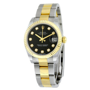 Rolex Datejust Lady 31 Black Dial Stainless Steel and 18K Yellow Gold Oyster Bracelet Automatic Watch 178273BKDO