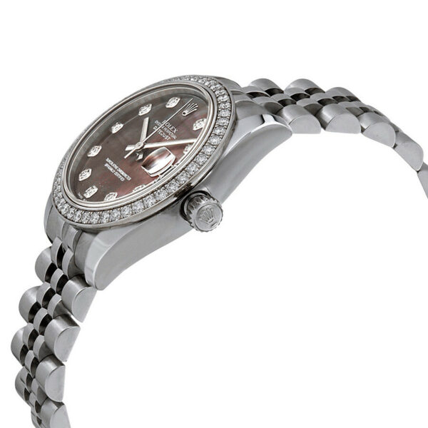 Rolex Datejust Lady 31 Black Mother of Pearl Dial Stainless Steel Jubilee Bracelet Automatic Watch 178384BKMDJ - Image 3
