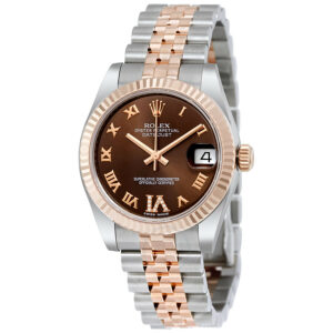 Rolex Datejust Lady 31 Chocolate Brown Dial Stainless Steel and 18K Everose Gold Jubilee Bracelet Automatic Watch 178271CHRDJ