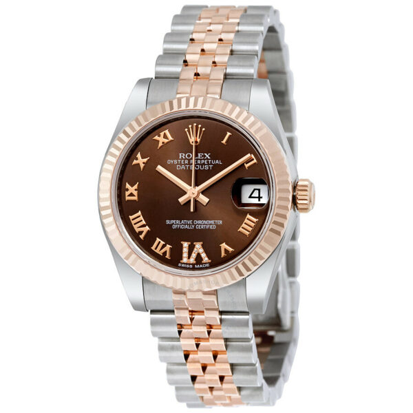 Rolex Datejust Lady 31 Chocolate Brown Dial Stainless Steel and 18K Everose Gold Jubilee Bracelet Automatic Watch 178271CHRDJ - Image 2