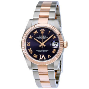 Rolex Datejust Lady 31 Purple Dial Stainless Steel and 18K Everose Gold Oyster Bracelet Automatic Watch 178271PURDO