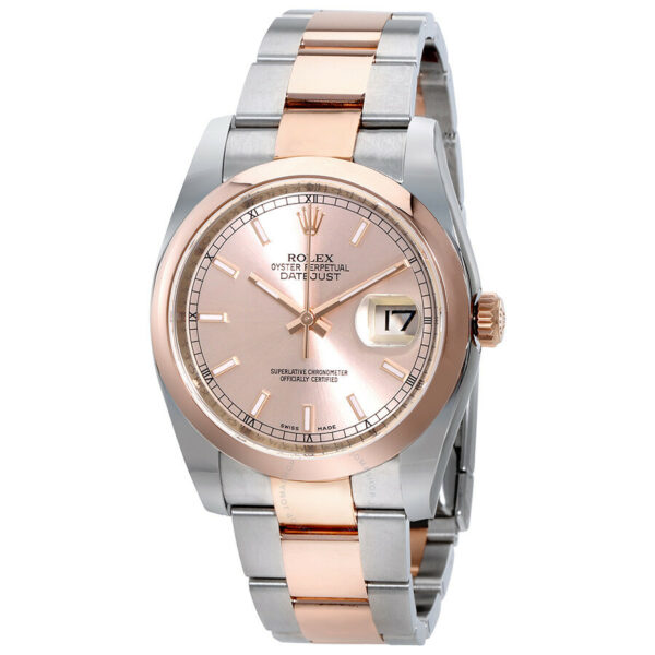 Rolex Datejust Pink Dial Stainless Steel and 18ct Everose Gold Automatic Watch 116201PSO