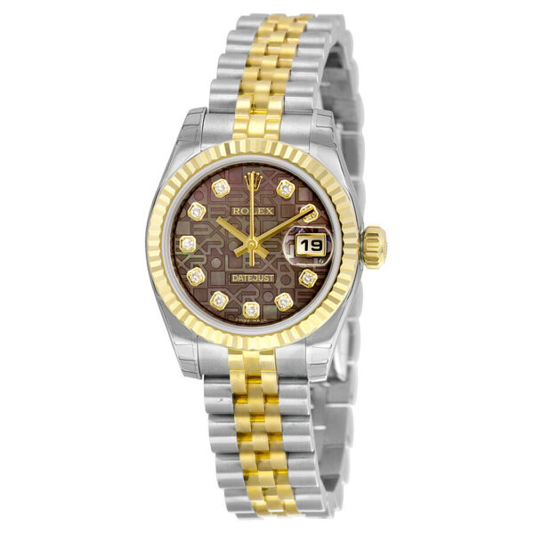 Rolex Lady Datejust 26 Black Mother of Pearl Dial Stainless Steel and 18K Yellow Gold Jubilee Bracelet Automatic Watch 179173BMJDJ - Image 2