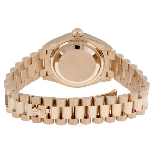 Rolex Lady-Datejust 28 Chocolate Dial 18K Everose Gold President Automatic Ladies Watch 279165CHSP - Image 4